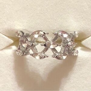 New Sterling silver white topaz crisscross ring 5.5